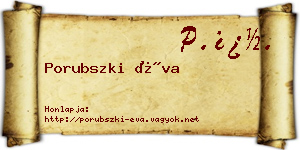 Porubszki Éva névjegykártya